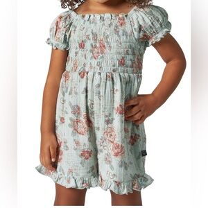 Modern Moments Gerber Baby Girl Smocked Bubble Romper SZ 5T Floral 100% Cotton